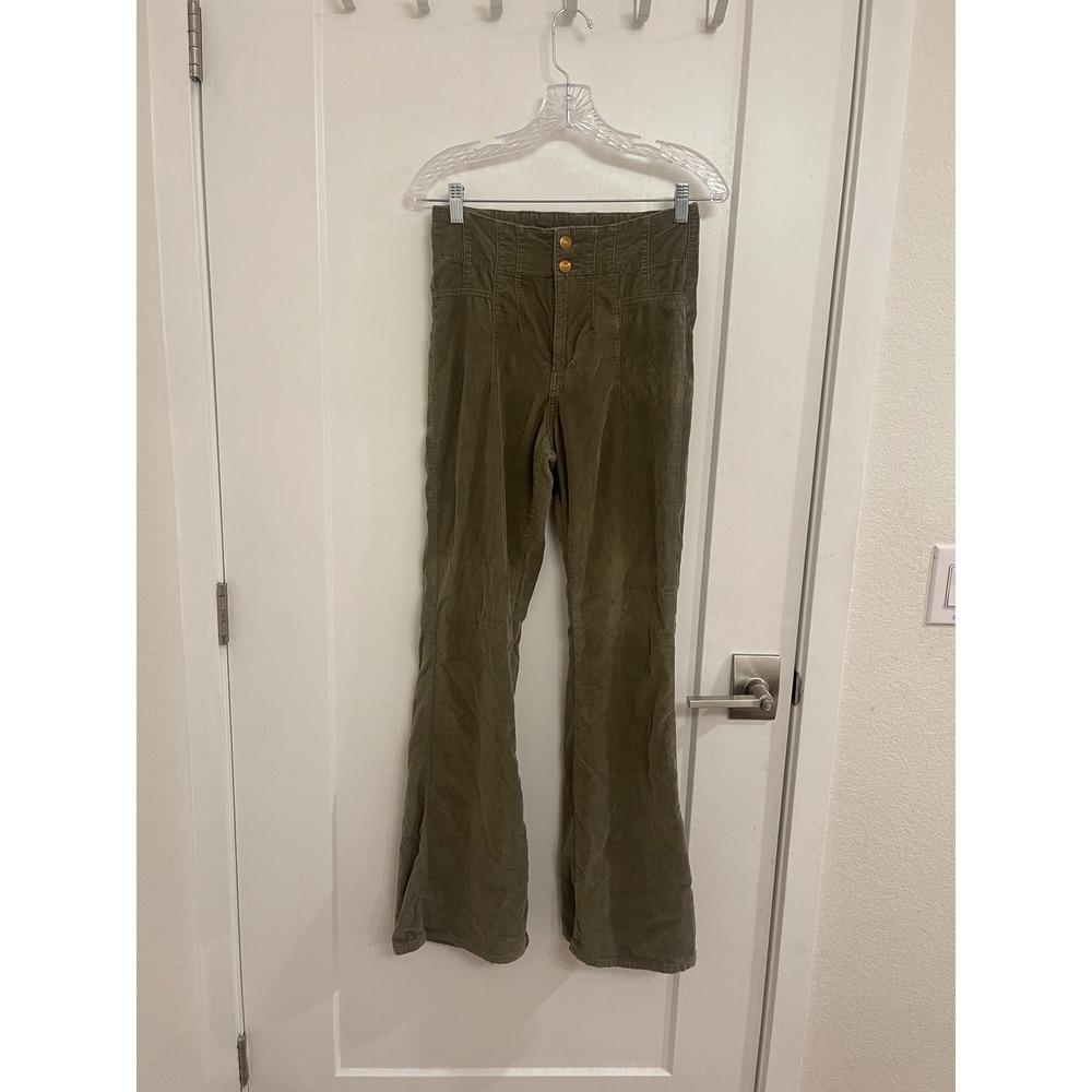 We The Free‎ Corduroy Green Grunge Boot Cut Pants Boho